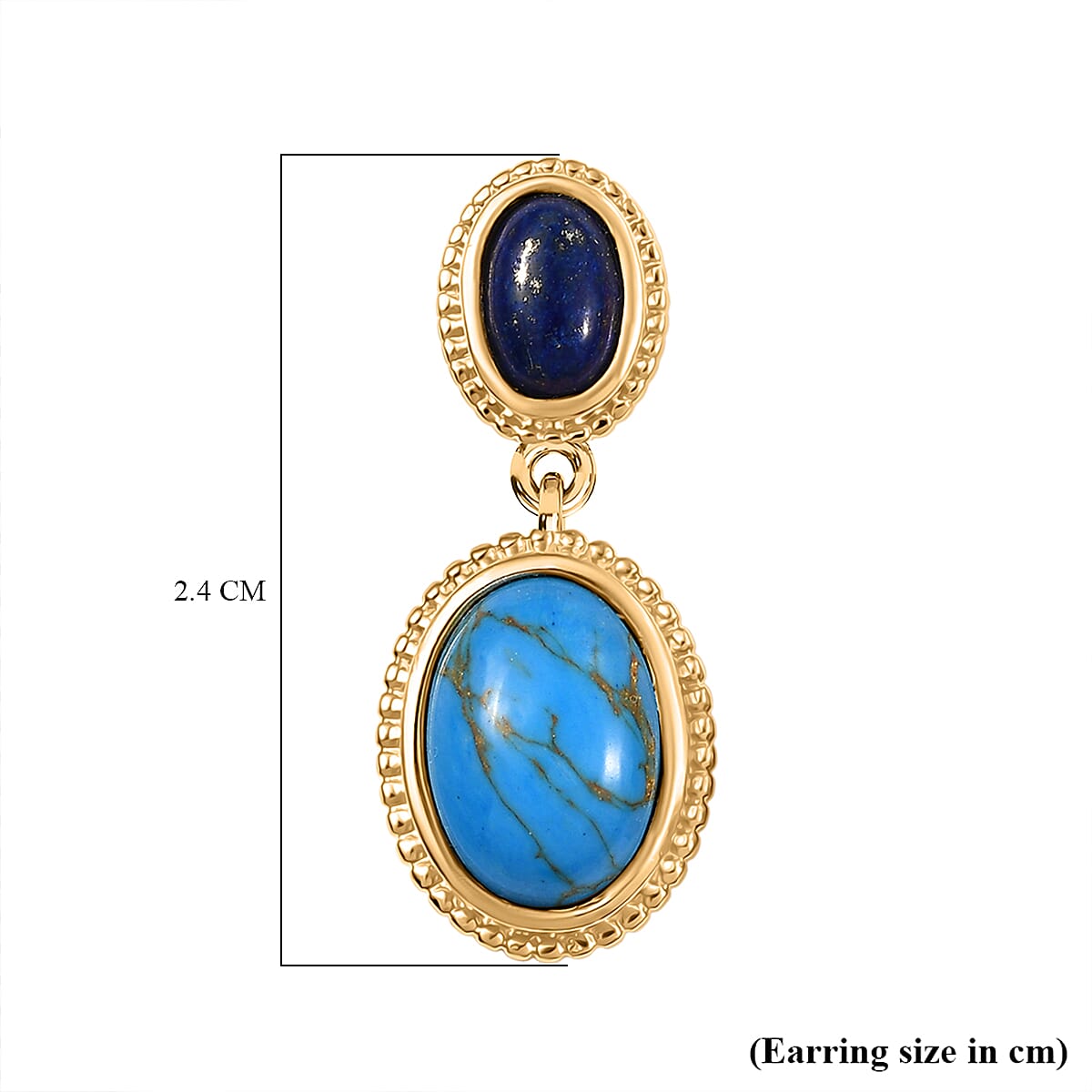 Tucson Find - Lapis Lazuli &amp; Turquoise Earrings 8.60 Ct. 8189880 6