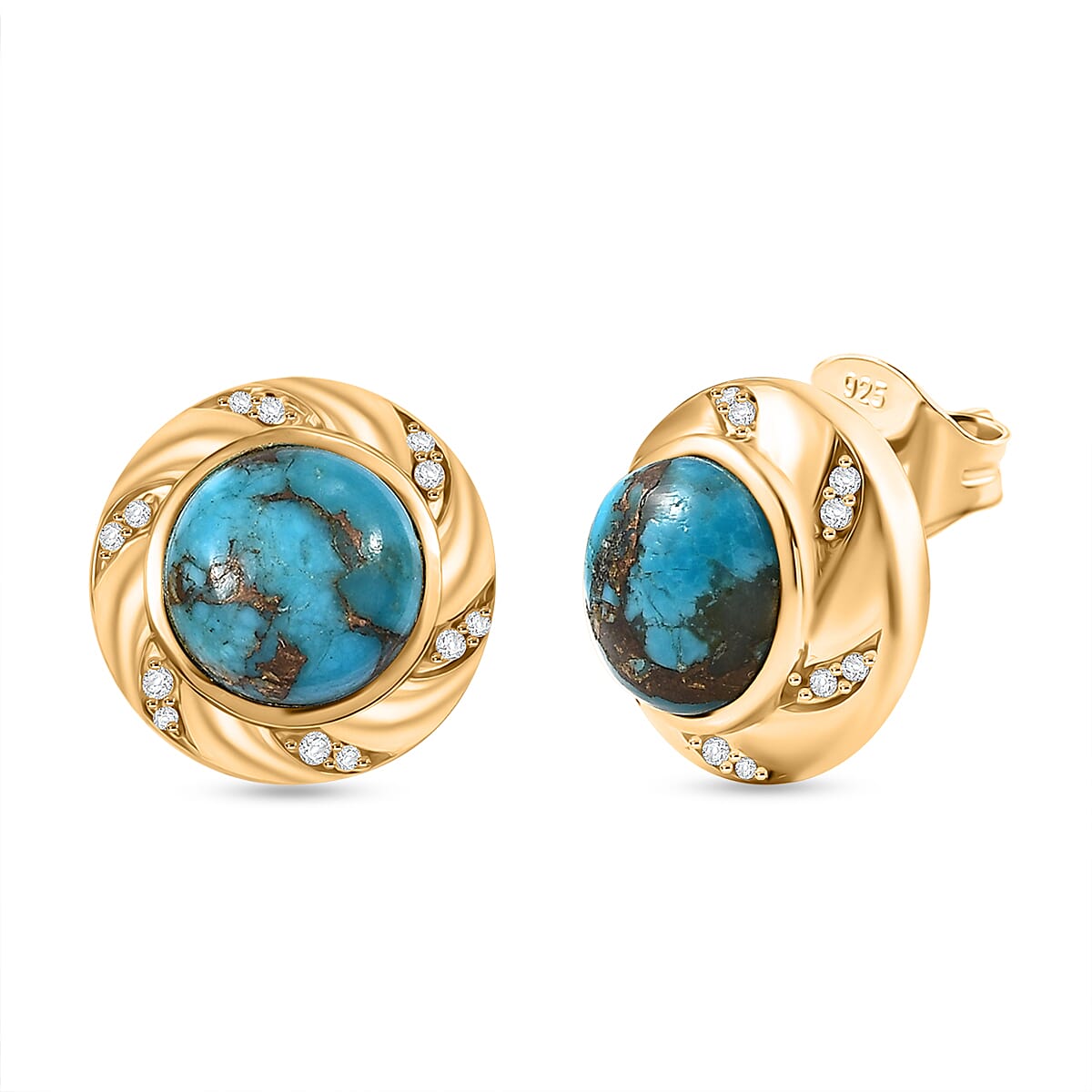 Tucson Find - Blue Turquoise Stud Earrings 4.50 Ct. 8189920 0