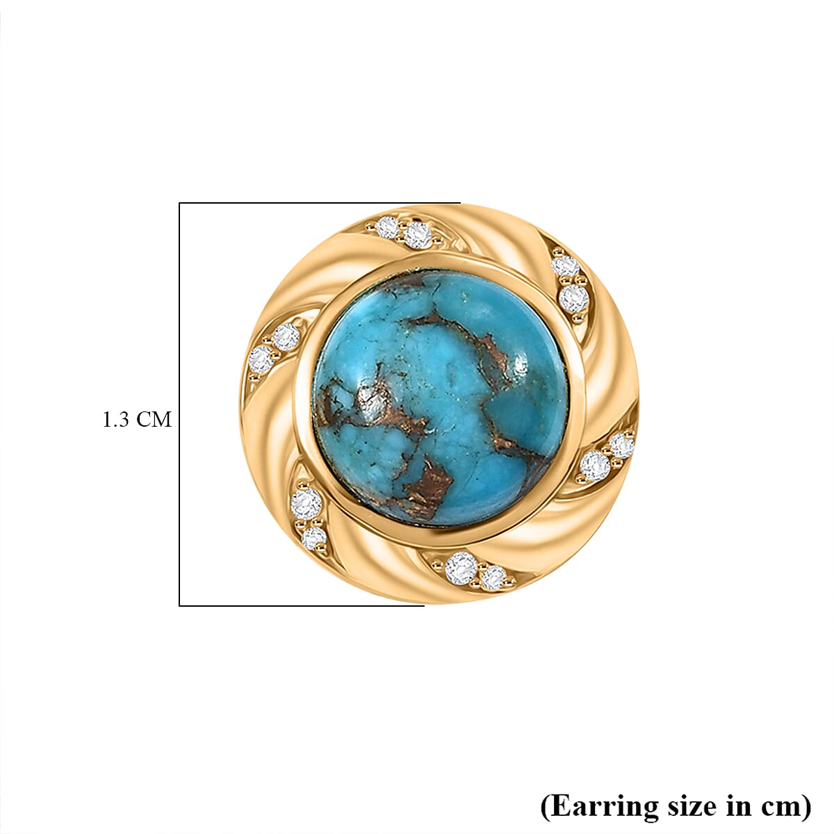 Tucson Find - Blue Turquoise Stud Earrings 4.50 Ct. 8189920 5