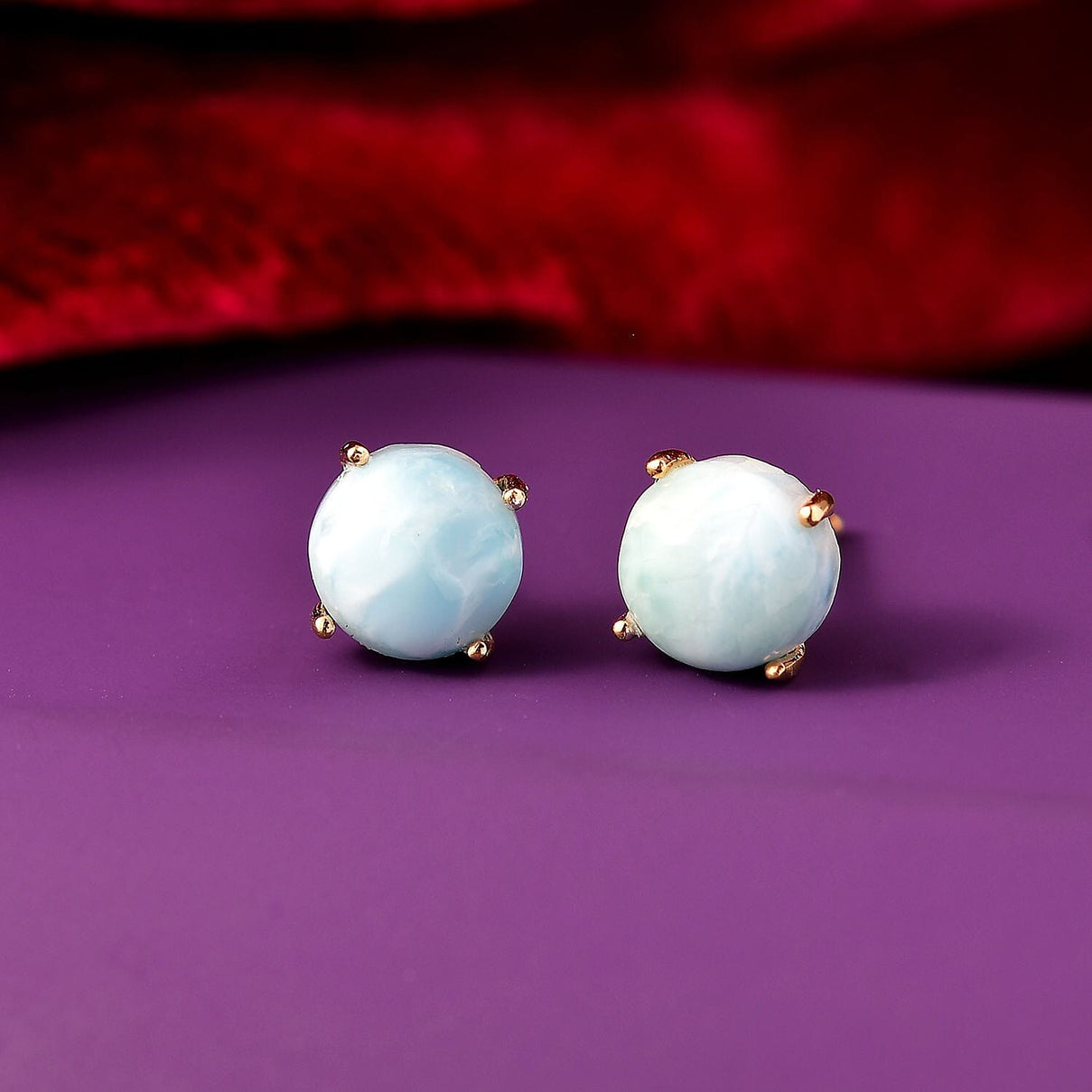 D'joy Larimar Earring with Push Back in 14K Yellow Gold Plated Sterling Silver 3.43 Ct. 8195092 2