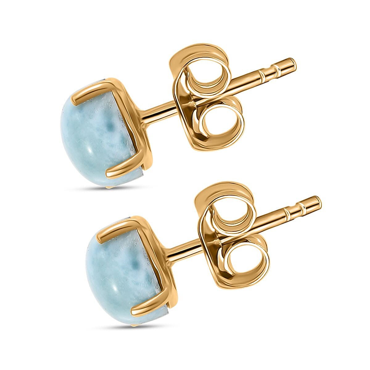 D'joy Larimar Earring with Push Back in 14K Yellow Gold Plated Sterling Silver 3.43 Ct. 8195092 4