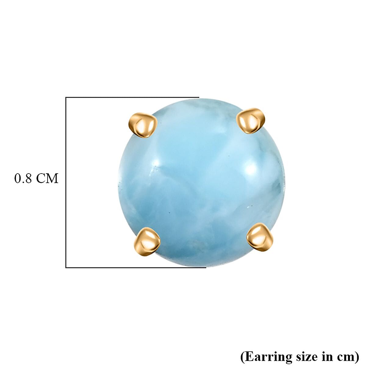 D'joy Larimar Earring with Push Back in 14K Yellow Gold Plated Sterling Silver 3.43 Ct. 8195092 5