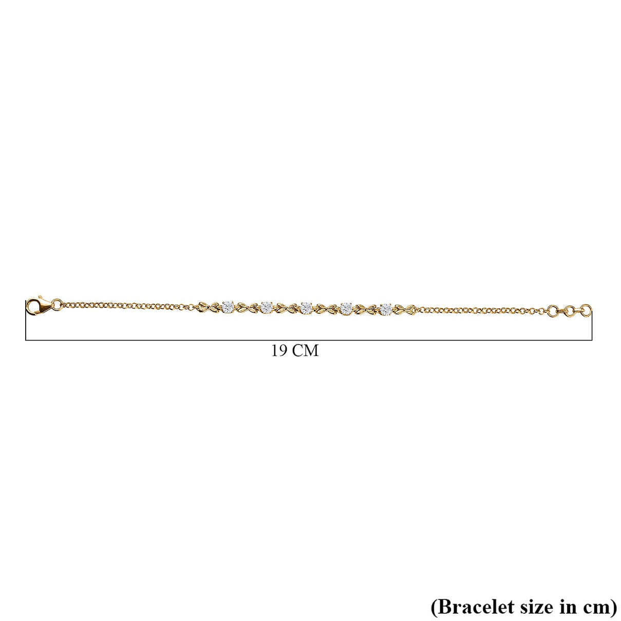 Djoy Royal Bali Collection Moissanite Chain Bracelet (Size - 7.5) with Lobster Clasp in 18K Vermeil Yellow Gold Sterling Silver 1.14 Ct. 8197487 5