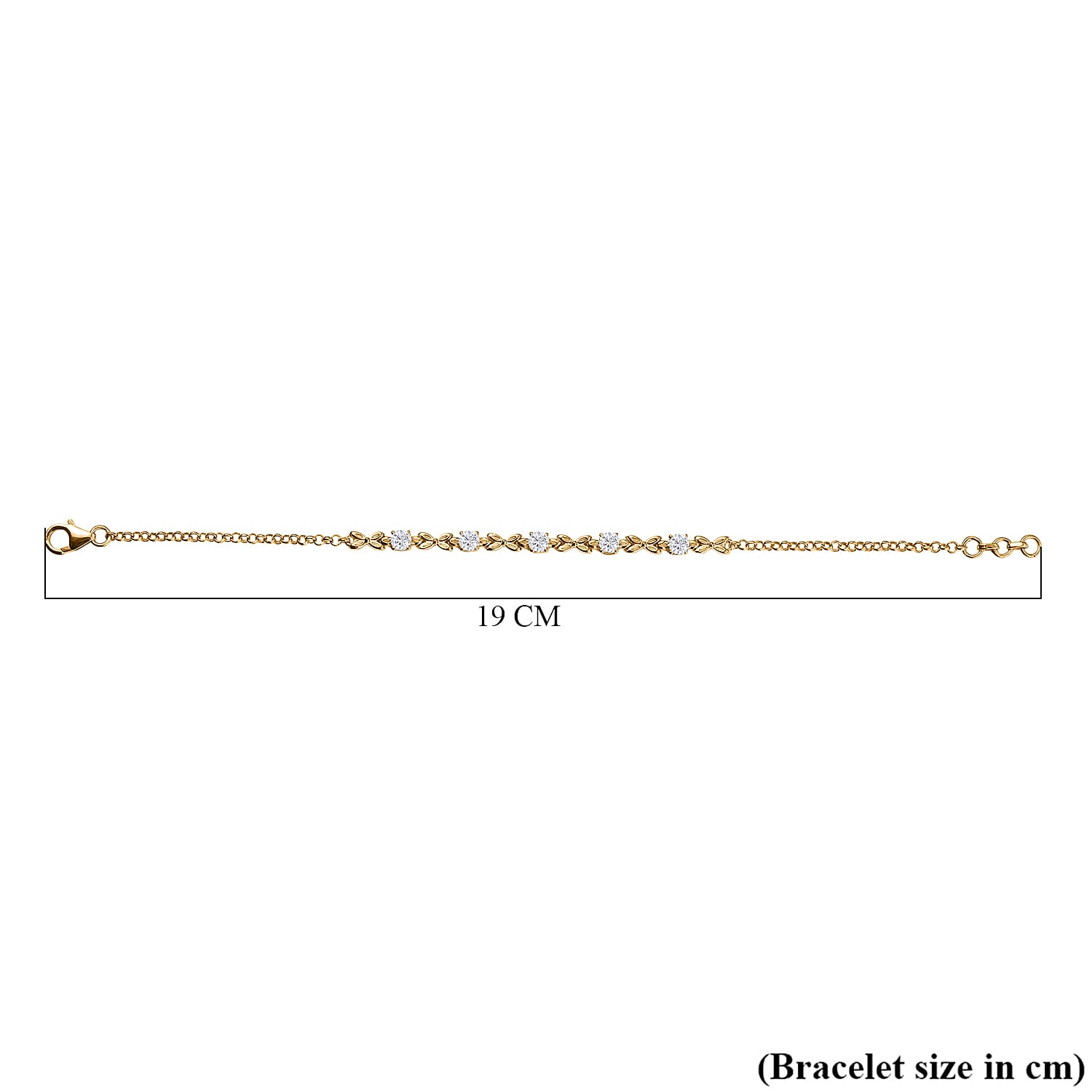 Djoy Royal Bali Collection Moissanite Chain Bracelet (Size - 7.5) with Lobster Clasp in 18K Vermeil Yellow Gold Sterling Silver 1.14 Ct. 8197487 5