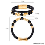 Genuine Leather Natural Shungite Pixiu Bracelet (Size - 7.5) 25.00 Ct.