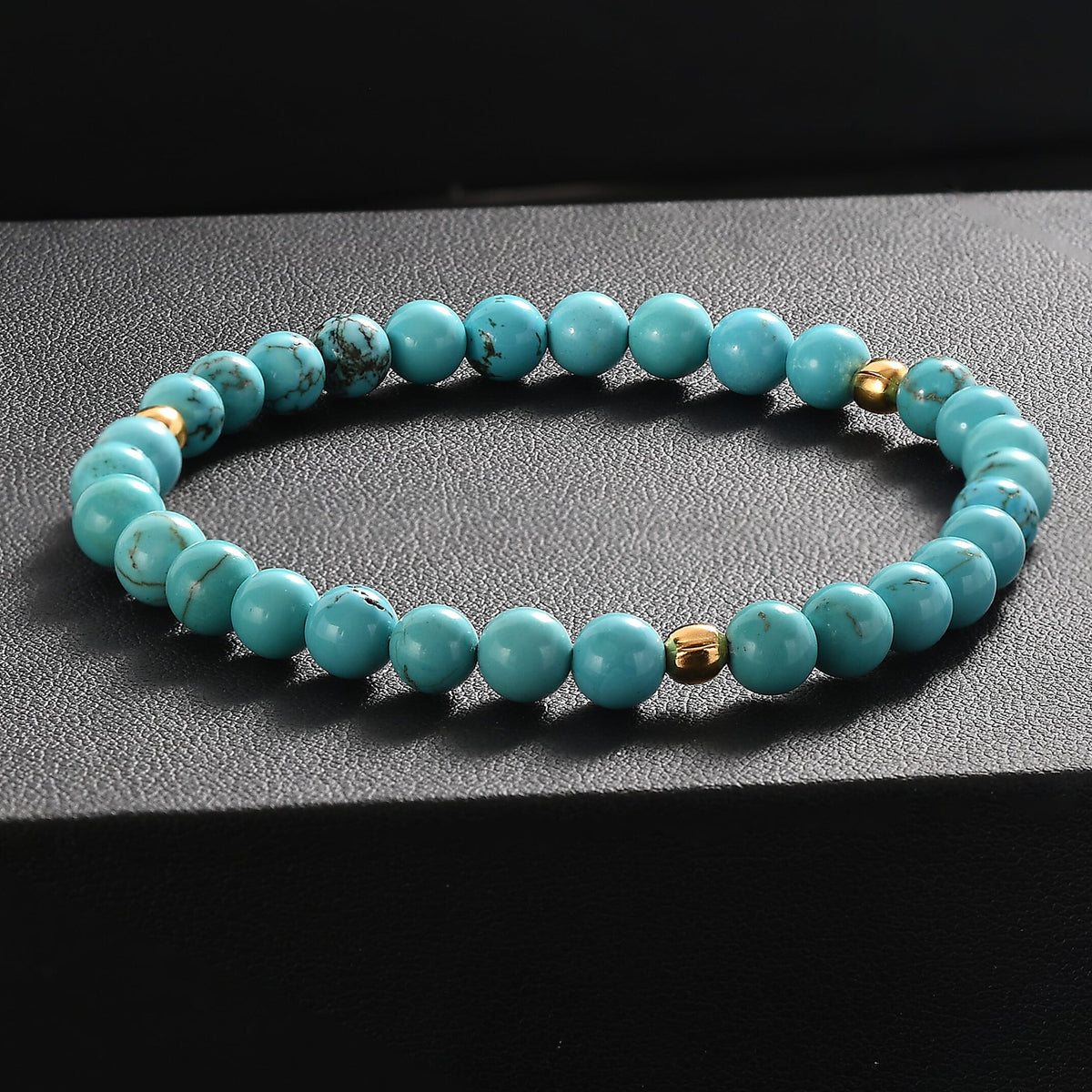 Blue Howlite Stretchable Bracelet in Yellow Gold Plating Sterling Silver 50.00 Ct. V32700161 1