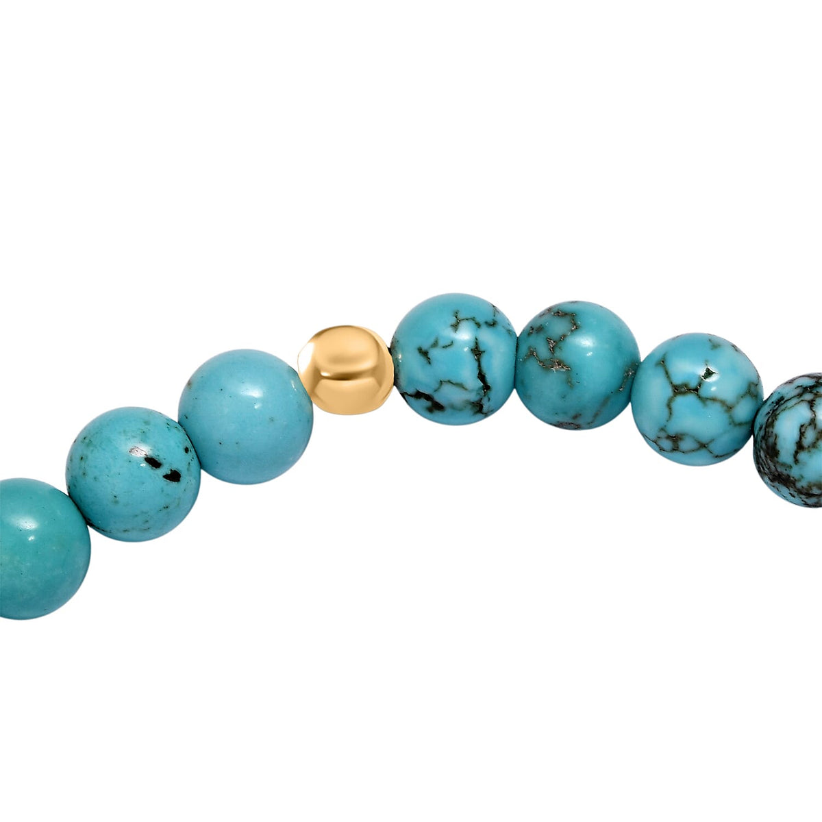 Blue Howlite Stretchable Bracelet in Yellow Gold Plating Sterling Silver 50.00 Ct. V32700161 3
