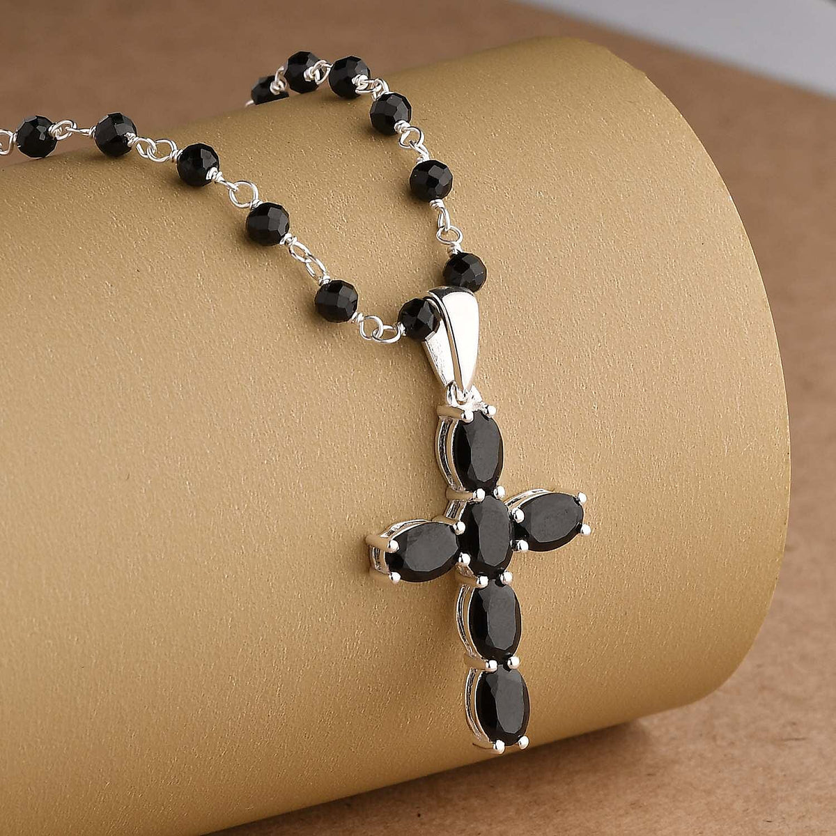 Boi Ploi Black Spinel Cross Necklace (Size 20) in Sterling Silver 18.94 Ct. 8953015 3