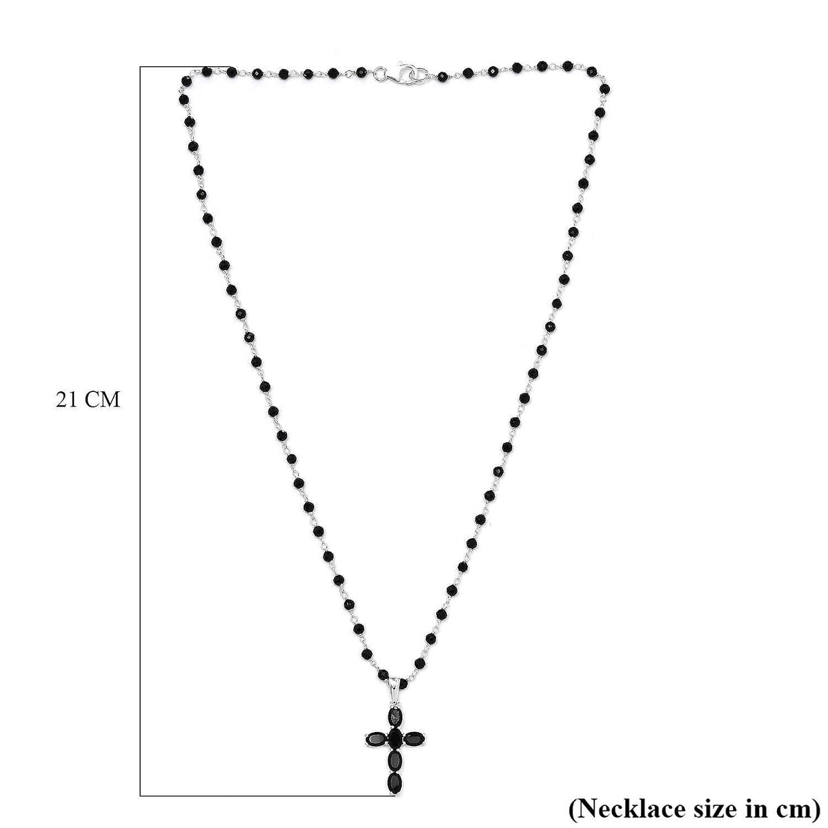 Boi Ploi Black Spinel Cross Necklace (Size 20) in Sterling Silver 18.94 Ct. 8953015 5