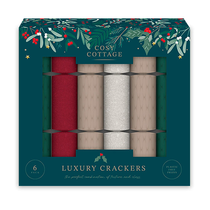 6-Pack Traditional Glittered Luxury Crackers (14 Inch) - Green 8298745 1