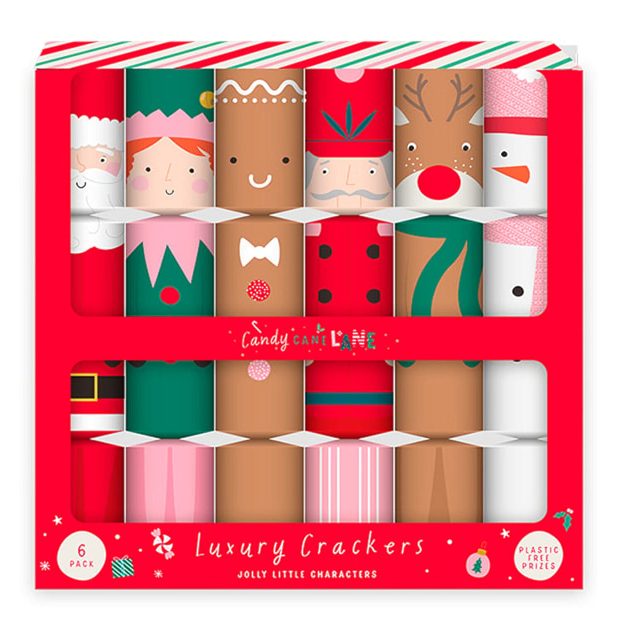 6-Pack Luxury Christmas Character Crackers (14 inch) - Red 8298744 0