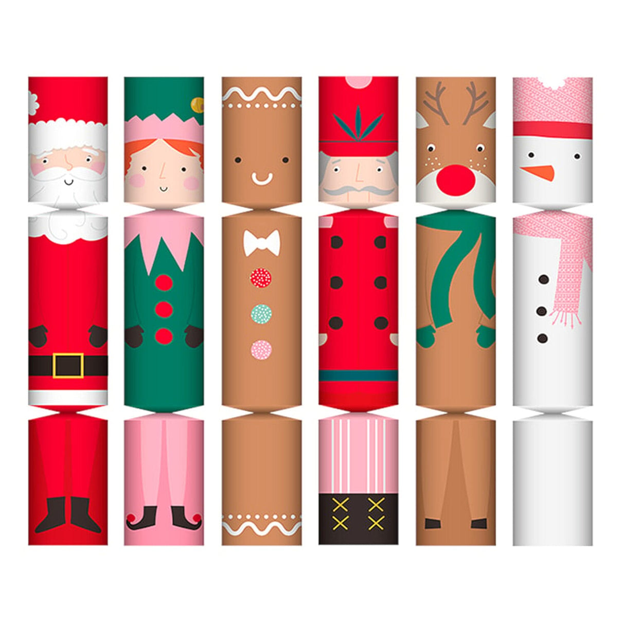 6-Pack Luxury Christmas Character Crackers (14 inch) - Red 8298744 1
