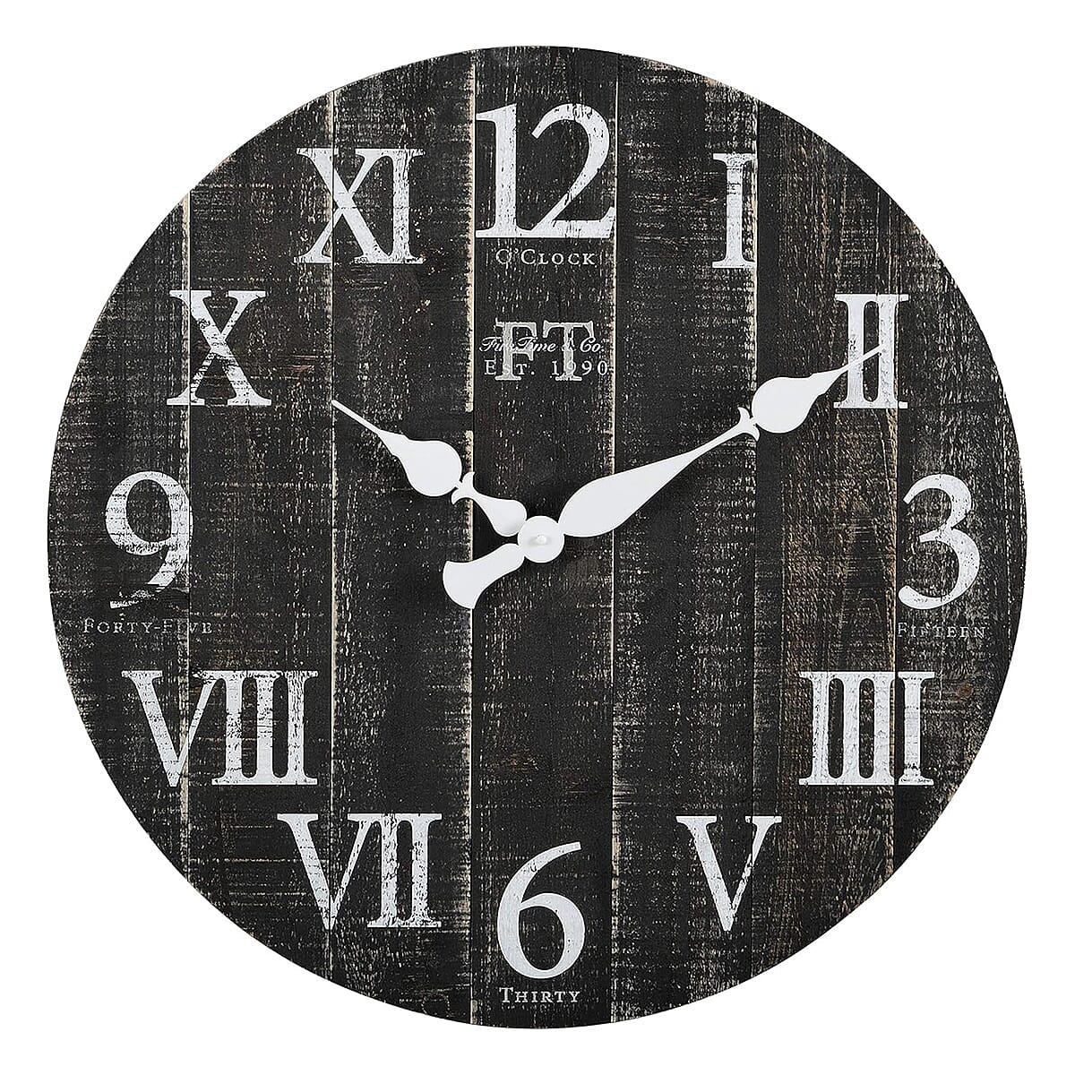 First Time and Co Rustic Farmhouse Barn Wooden Clock (24 inch) - Brown V32514076 0