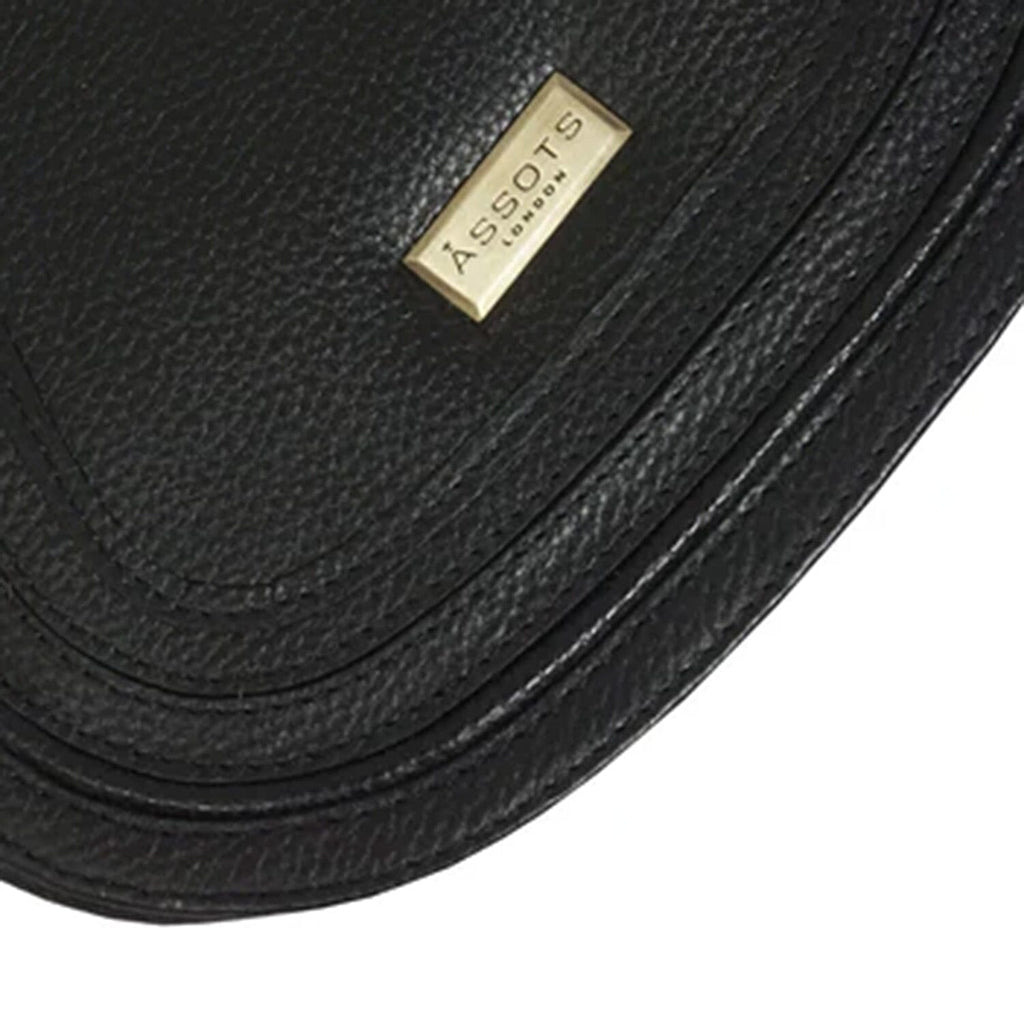 Assots 'Carmel' Limited Edition Soft Pebble Genuine Leather Crossbody Bag - Black