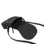 Assots 'Carmel' Limited Edition Soft Pebble Genuine Leather Crossbody Bag - Black