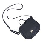 Assots 'Carmel' Limited Edition Soft Pebble Genuine Leather Crossbody Bag - Navy