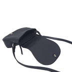 Assots 'Carmel' Limited Edition Soft Pebble Genuine Leather Crossbody Bag - Navy