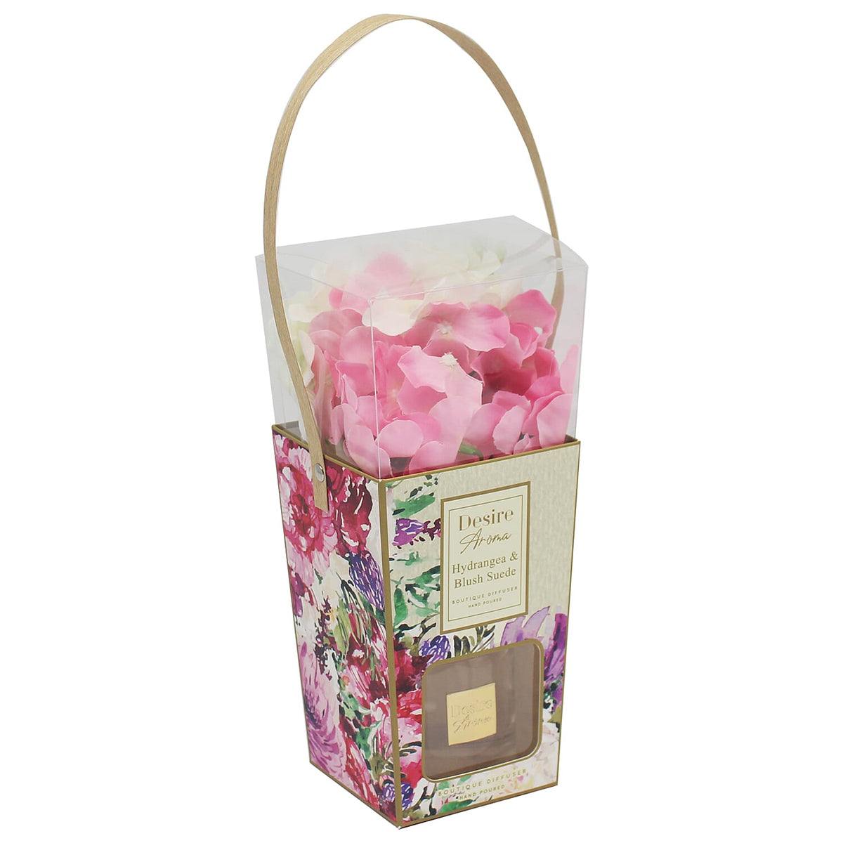 Hydrangea &amp; Blush Suede Reed Diffuser with Faux Flower Gift Set - Off-White 8447551 1