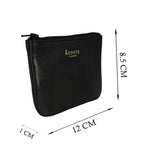 Assots 'Poppy' Handcrafted Genuine Leather Coin Pouch - Black