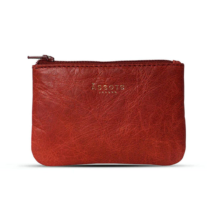Assots 'Poppy' Handcrafted Genuine Leather Coin Pouch - Red 8504961 1