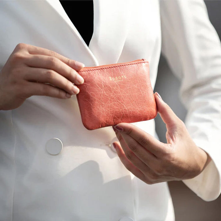 Assots 'Poppy' Handcrafted Genuine Leather Coin Pouch - Red 8504961 2