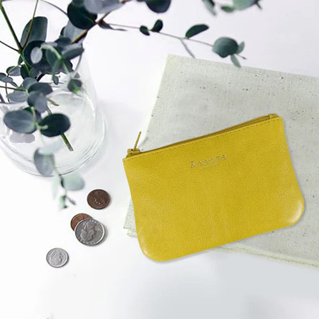 Assots 'Poppy' Handcrafted Genuine Leather Coin Pouch - Yellow V32359224 2