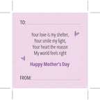 Mother's Day Square Card (Size - One Size) - Lavender & Pastel Pink