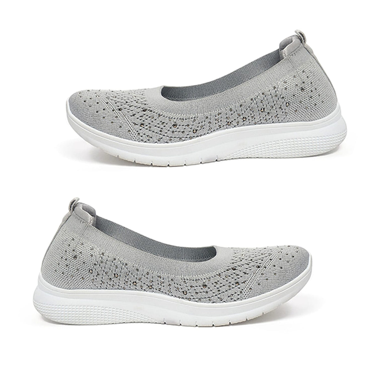 Inshu Dr Lightfoot - Lorena Ladies Synthetic Knit Slip-On Shoes (Size 4) - Silver 8566214 0