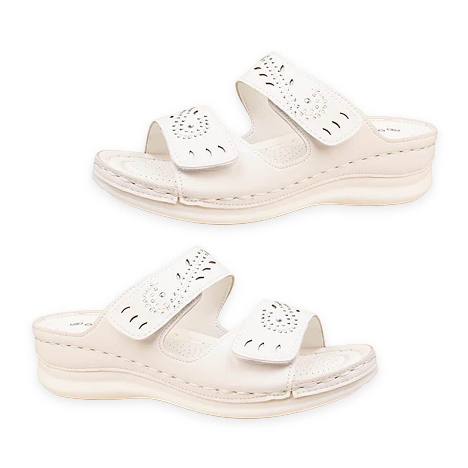 Violet Ladies Open Toe Adjustable Double Straps Mule Sandal (Size 6) - White 8519376 0