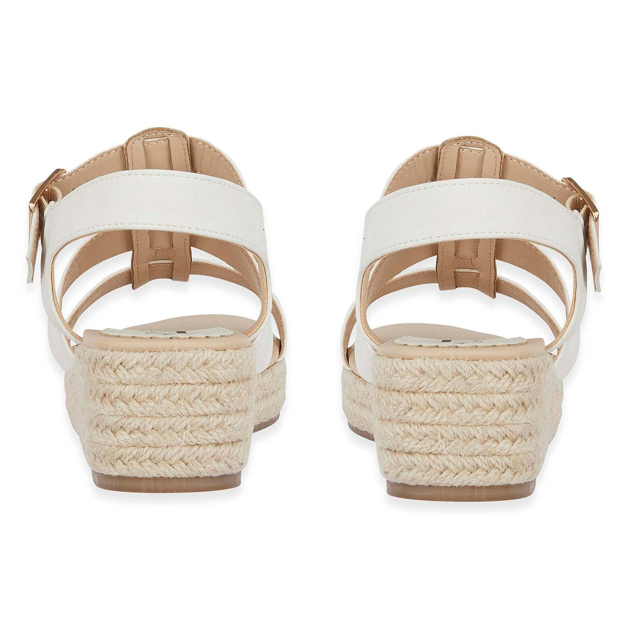 Emma Bonnie Espadrille Strappy T-Bar Wedge Heel Sandals With Adjustable Ankle Strap (Size 4) - White 8520738 2