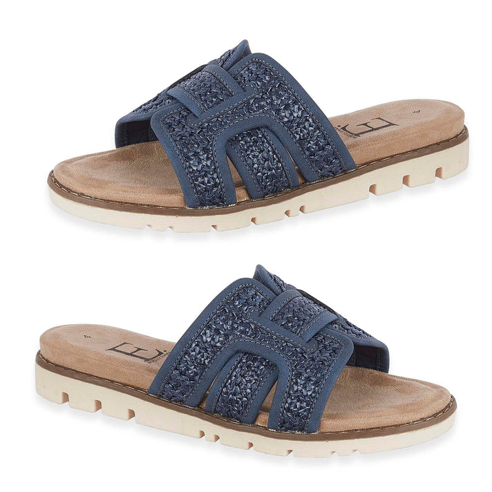 Emma Ladies Raphael Elegant Open-Toe Casual Beach Mules (Size 7) - Navy 8520691 1