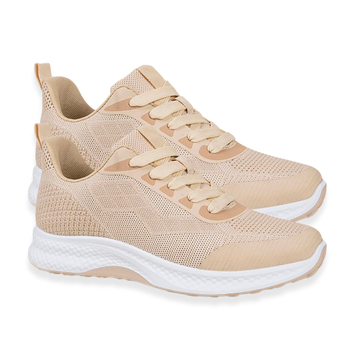 Ladies Maureen Breathable Mesh Lace Up Shoes (Size 4) - Stone 8447908 0