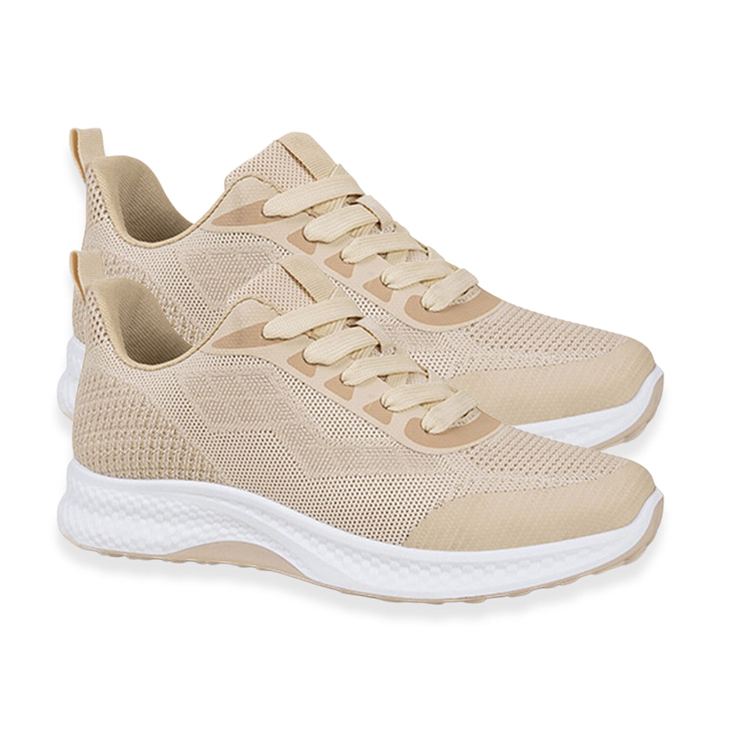 Ladies Maureen Breathable Mesh Lace Up Shoes (Size 4) - Stone 8447908 0