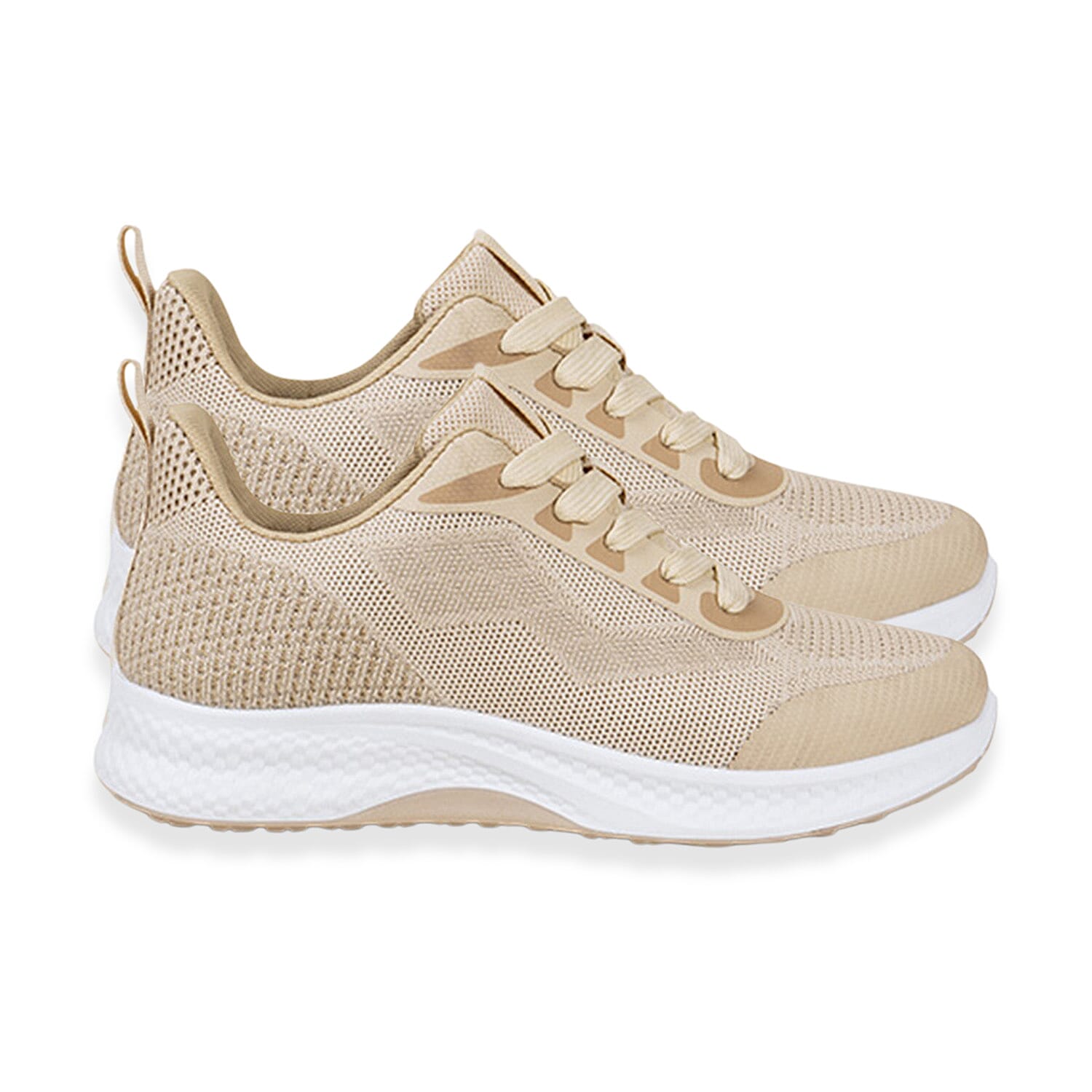 Ladies Maureen Breathable Mesh Lace Up Shoes (Size 4) - Stone 8447908 1