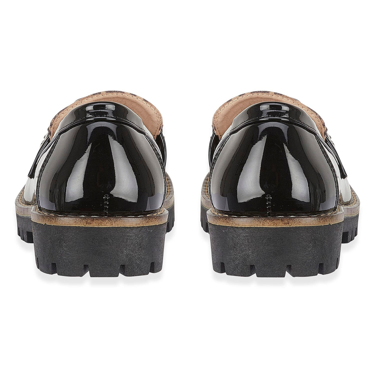 Faux Leather Bombay Leopard Loafers (Size 4) - Patent Black 8419113 2