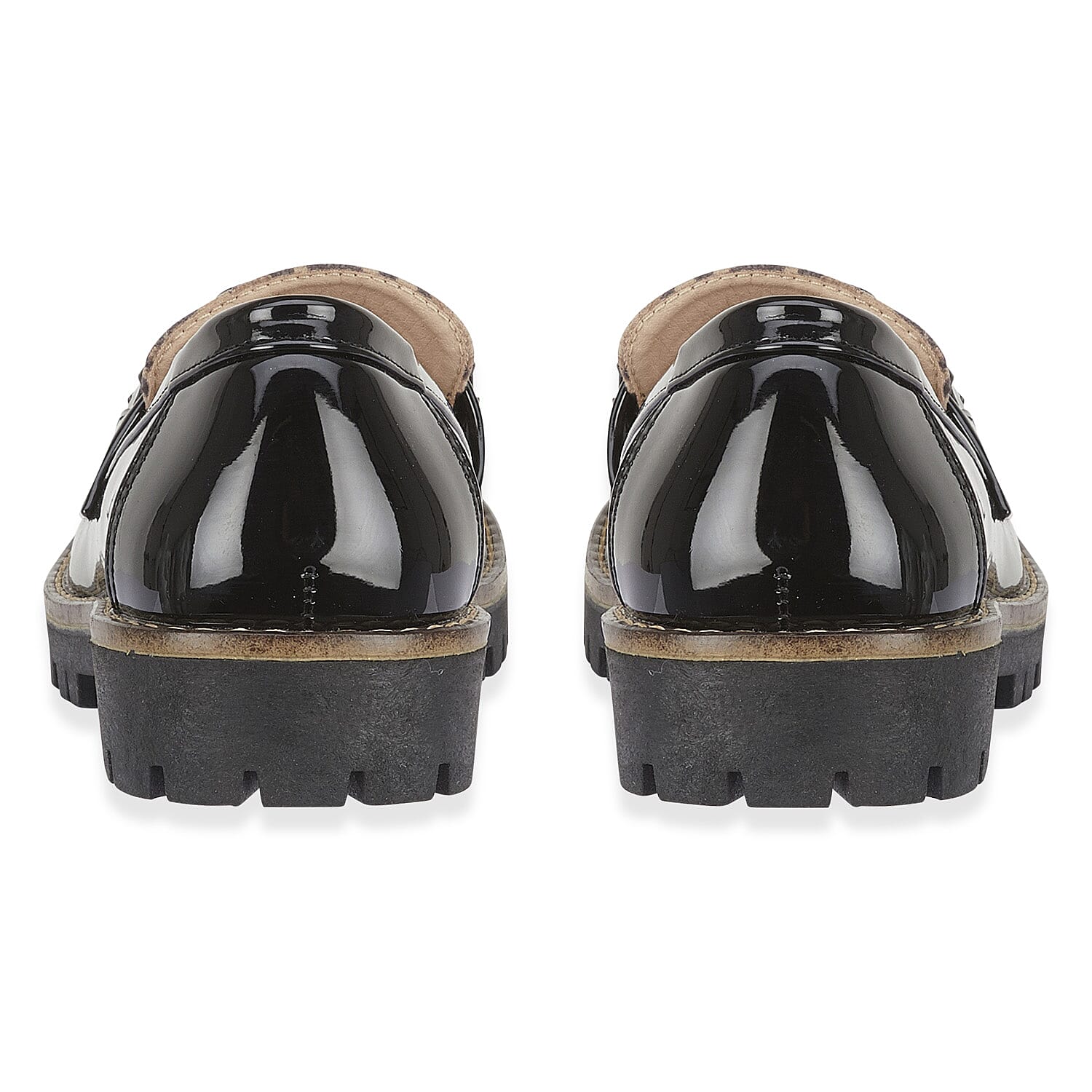 Faux Leather Bombay Leopard Loafers (Size 4) - Patent Black 8419113 2