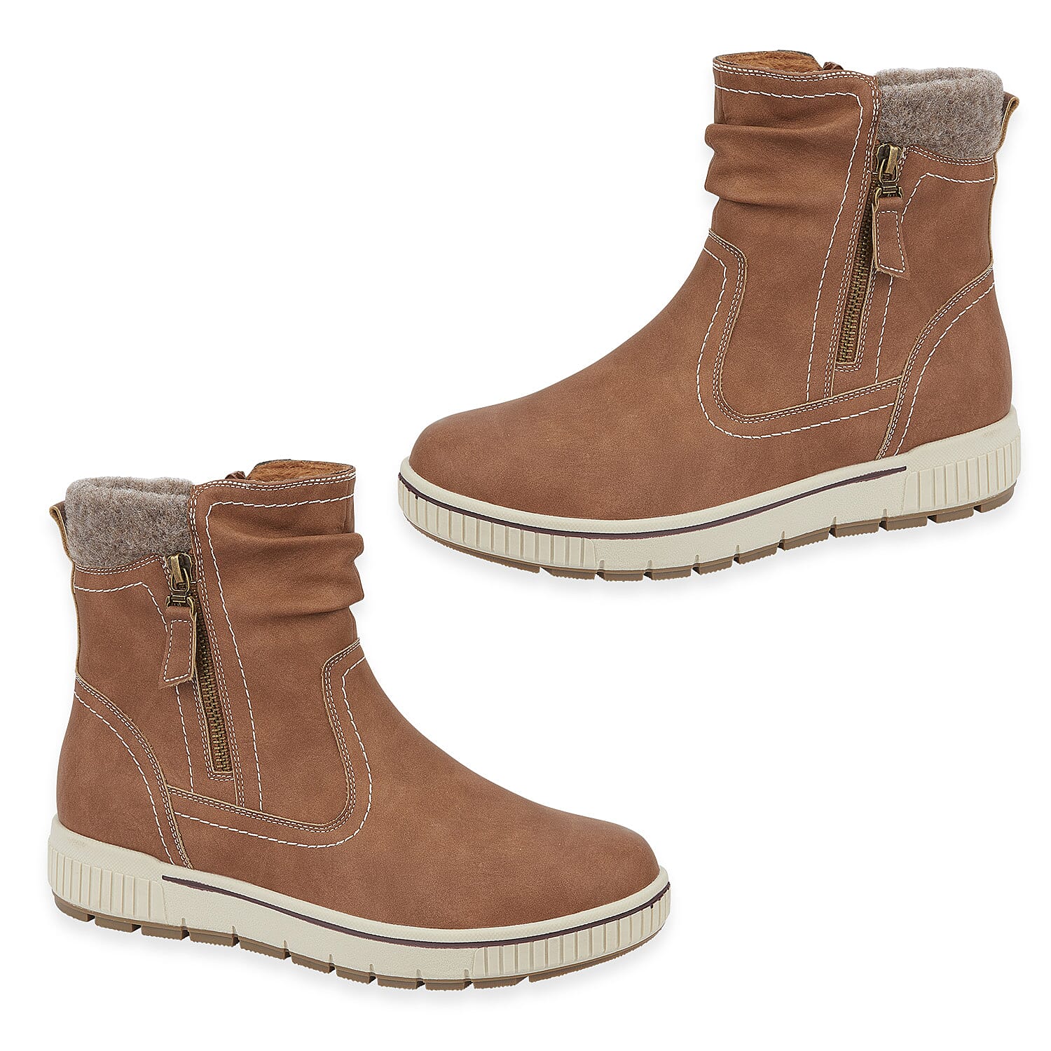 Sutton Ladies Ankle Boots (Size 4) - Cognac 8419398 0
