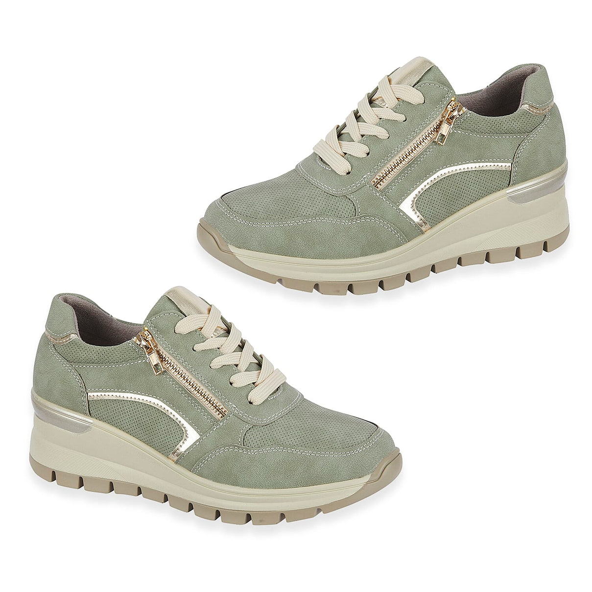 Ladies Dawlish Sports Luxe Sneakers With Lace-Up &amp; Side Zip Closure 8447578 0