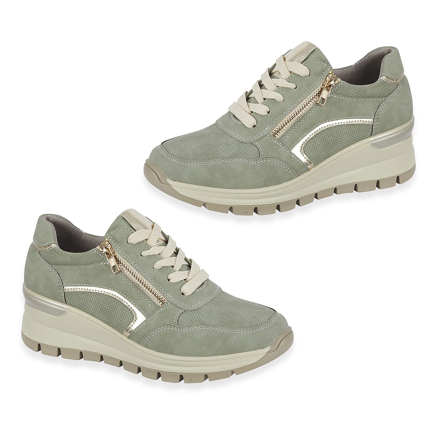Ladies Dawlish Sports Luxe Sneakers With Lace-Up &amp; Side Zip Closure 8447578 0