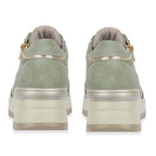 Ladies Dawlish Sports Luxe Sneakers With Lace-Up & Side Zip Closure (Size 4) - Moss
