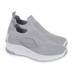 Negroni Ladies Lightweight Slip On Leisure Shoe With Decorative Diamantes (Size 5) - Grey