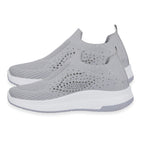 Negroni Ladies Lightweight Slip On Leisure Shoe With Decorative Diamantes (Size 5) - Grey