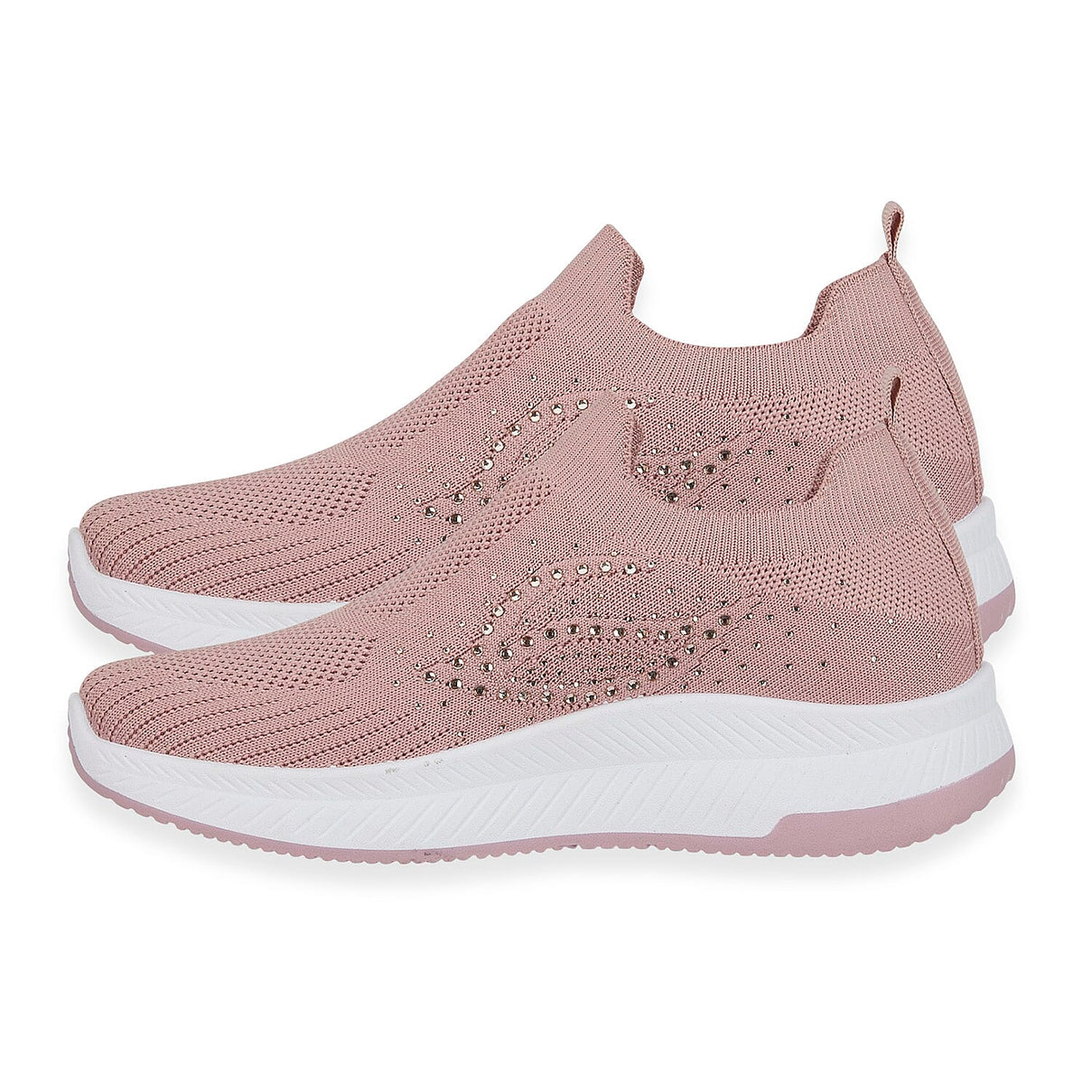 Negroni Ladies Lightweight Slip On Leisure Shoe With Decorative Diamantes (Size 5) - Pink V32515551 1