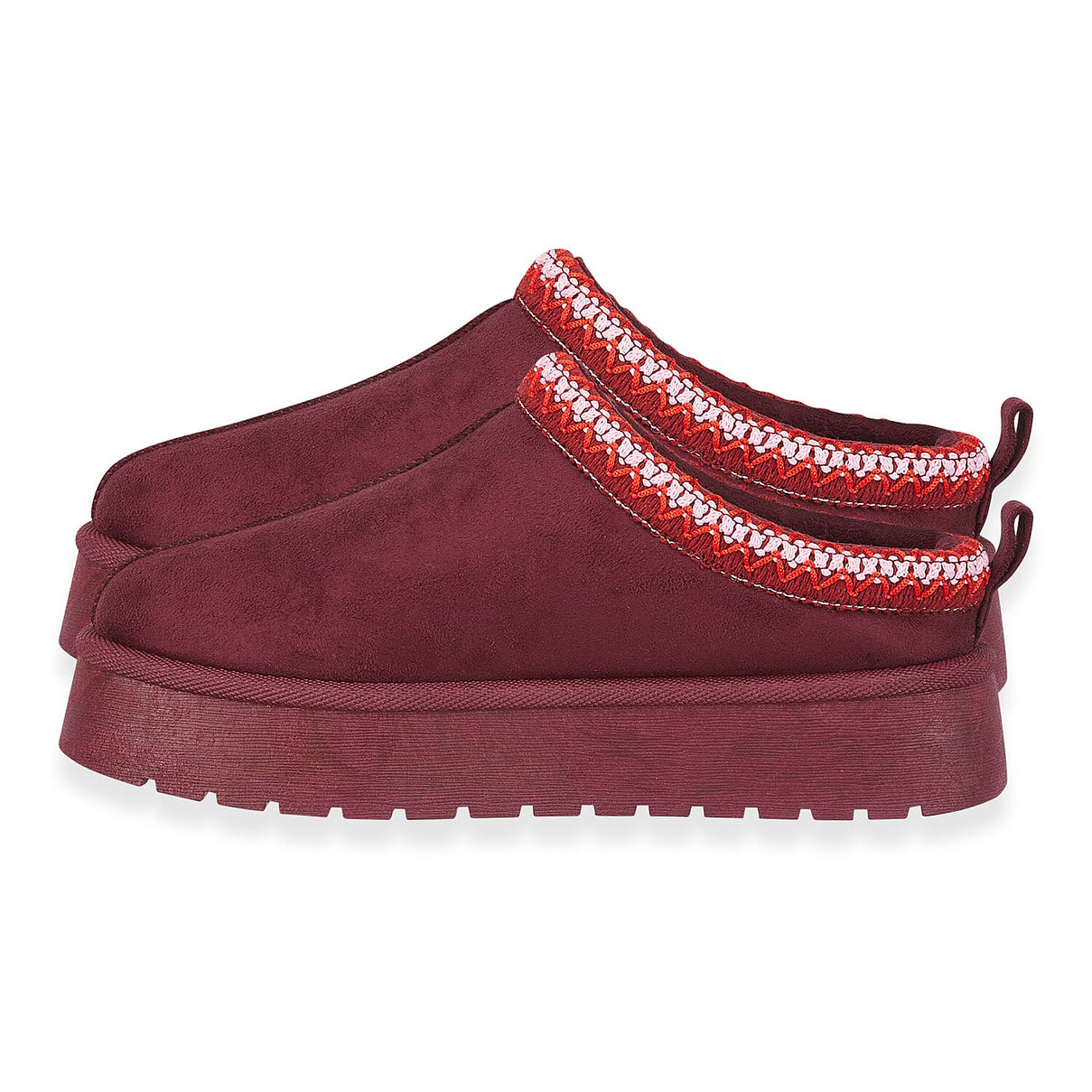 Pandora Platform Embroidered Trim Mule Slippers (Size 5) - Plum 8419324 1