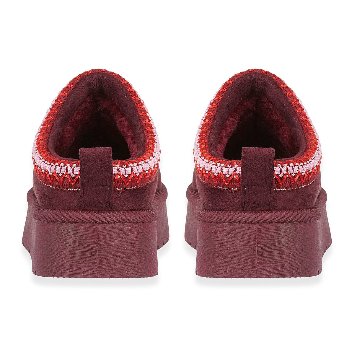 Pandora Platform Embroidered Trim Mule Slippers (Size 5) - Plum 8419324 2