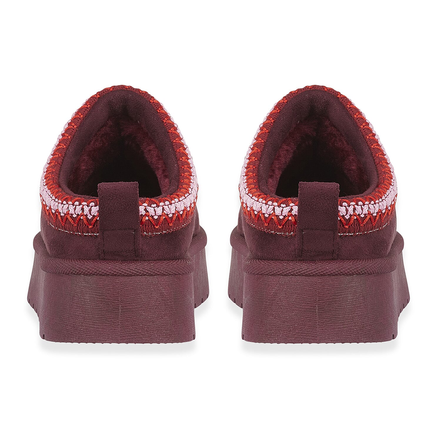 Pandora Platform Embroidered Trim Mule Slippers (Size 5) - Plum 8419324 2
