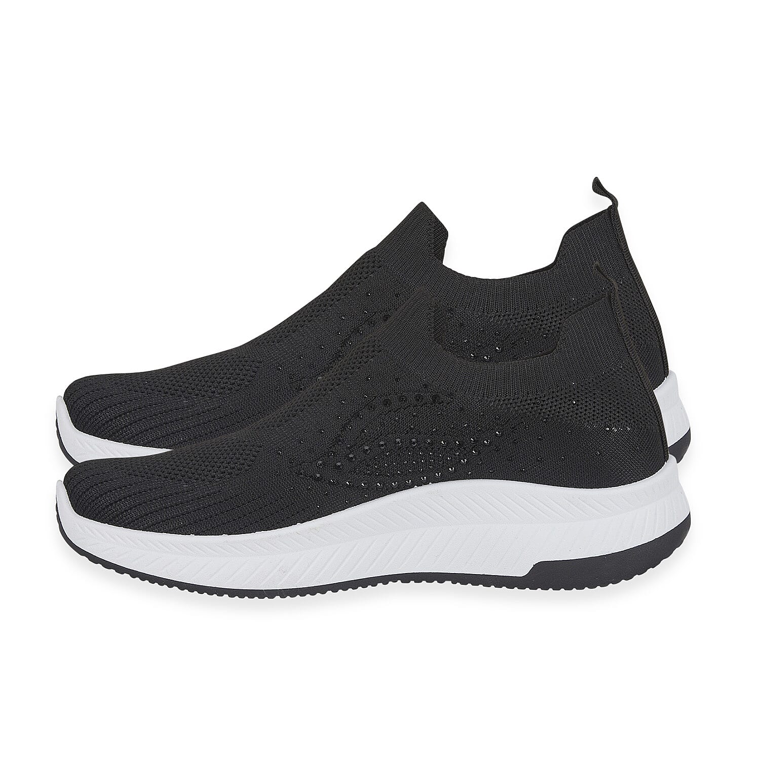 Negroni Ladies Lightweight Slip On Leisure Shoe With Decorative Diamantes (Size 6) - Black V32516803 1