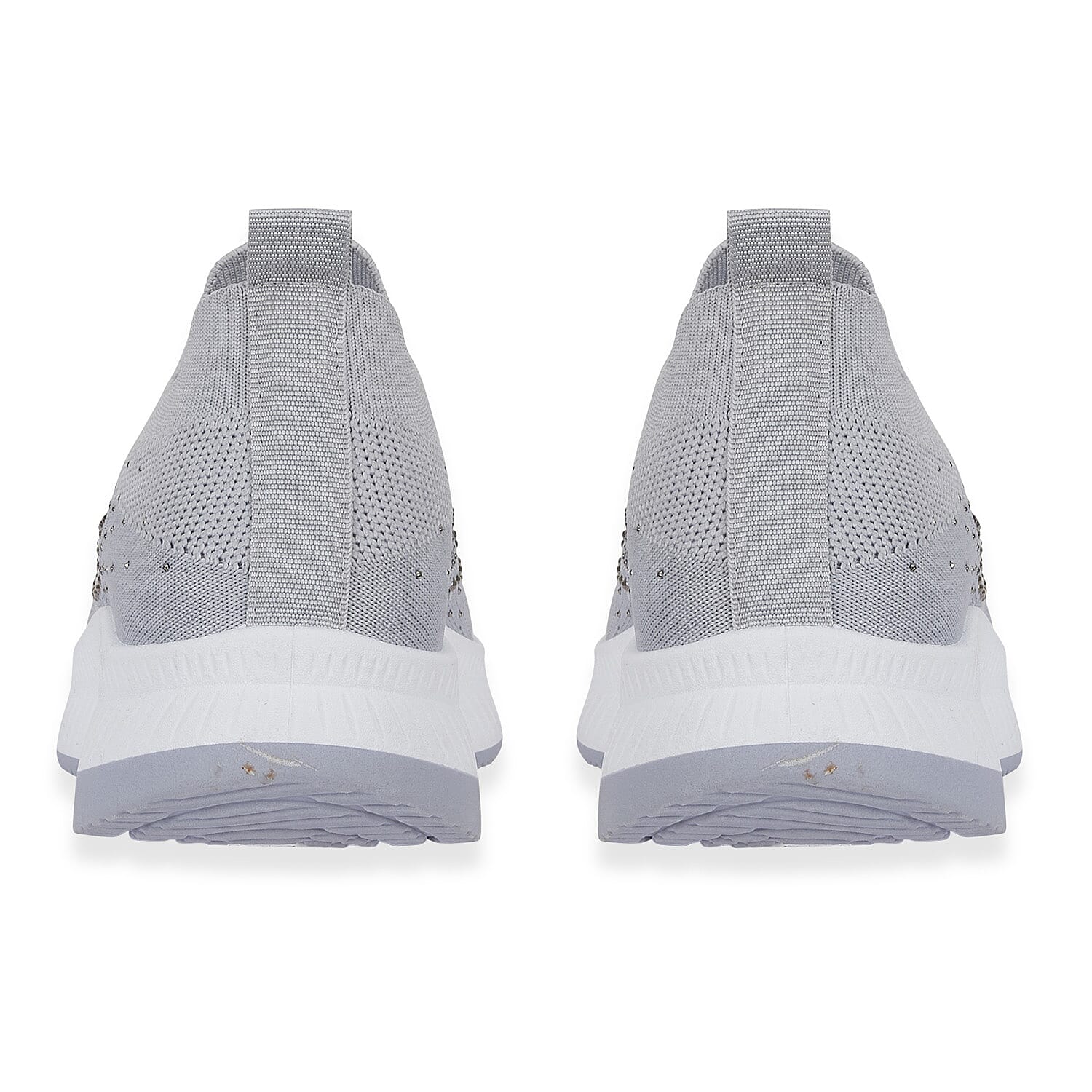 Negroni Ladies Lightweight Slip On Leisure Shoe With Decorative Diamantes (Size 6) - Grey V32492321 2