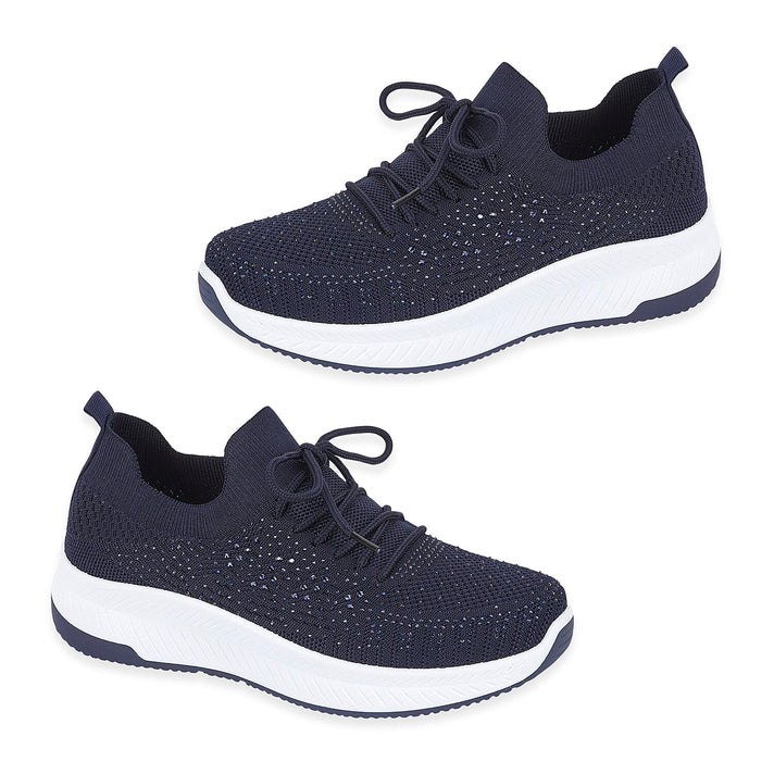 Calypso Light Weight Lace Up Trainer With Diamante Detailing (Size 6) - Navy V32619003 1