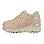 Ladies Dawlish Sports Luxe Sneakers With Lace-Up & Side Zip Closure (Size 7) - Beige